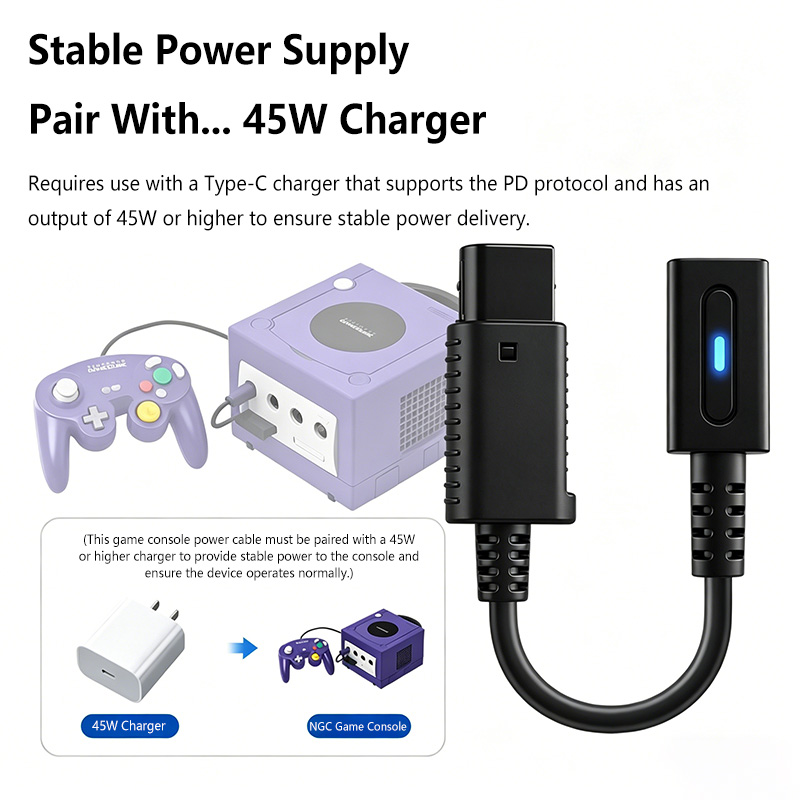 كابل شحن من نوع C بقوة 45 واط  - مراجعة Gaming Console Latest وسعره
