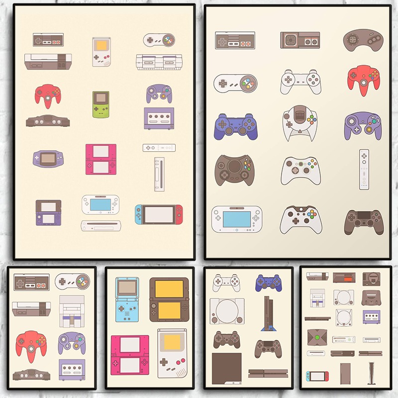لوحة فنية قماشية لتطور أجهزة أ - مراجعة Gaming Console In وسعره