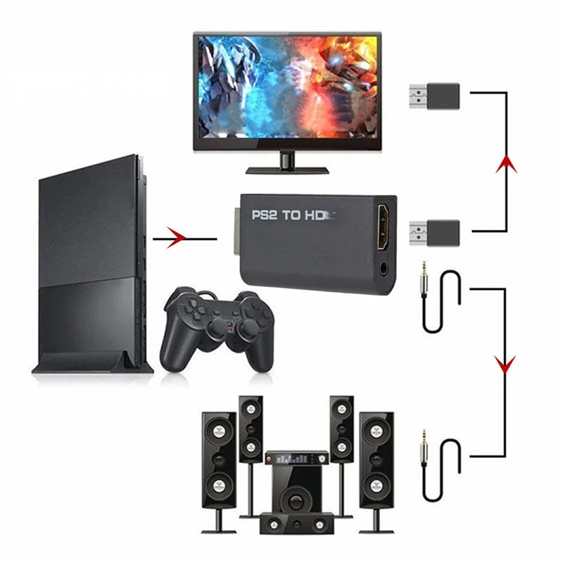 محول فيديو وصوت من PS2 إلى HDM - مراجعة Gaming Console All وسعره